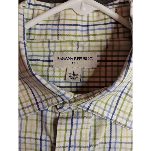 Mens Banana Republic Long Sleeve Button Down Shirt Large Check Pattern - Picture 4 of 5